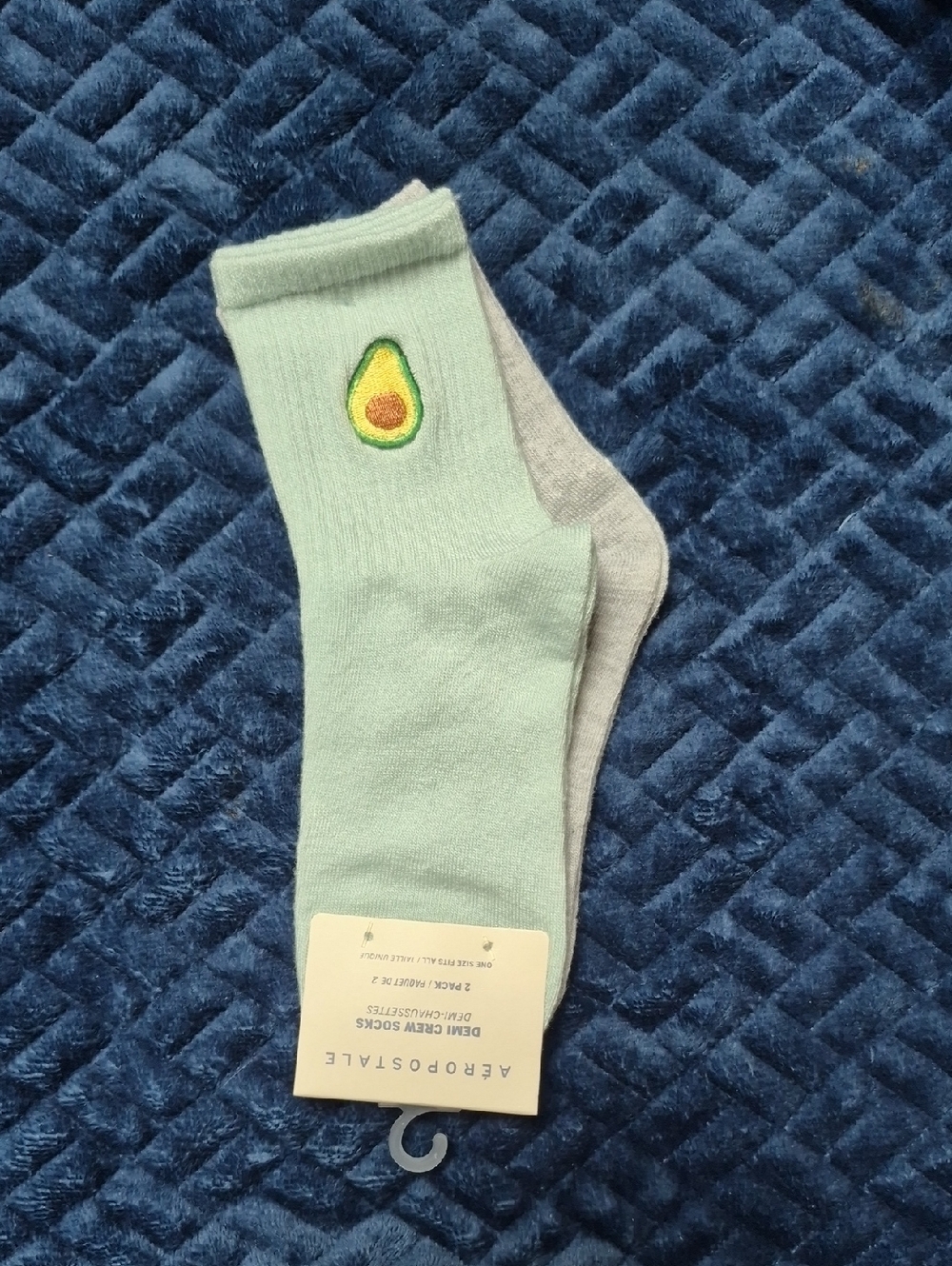 Avacado + Grey 2 Pack Of Demi Crew Socks, New With Tags